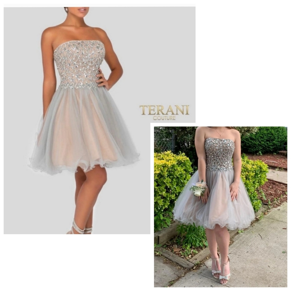 TERANI COUTURE Chiffon Prom Dress, Size 0